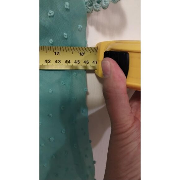 Maurice's teal sheer soft polka dot blouse - Picture 4 of 6